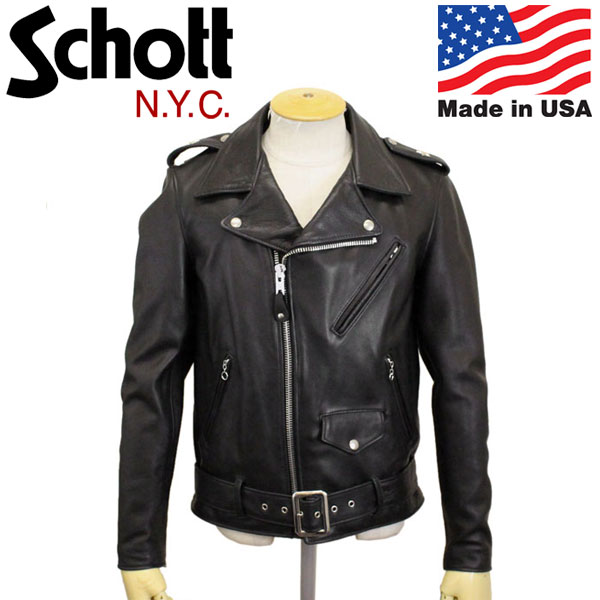 正規取扱店 Schott (ショット) No.7577 516US ONE STAR NEW NAKED JKT ワンスター ニューネイキッド レザージャケット アメリカ製 09BLACK|THREE WOOD 店