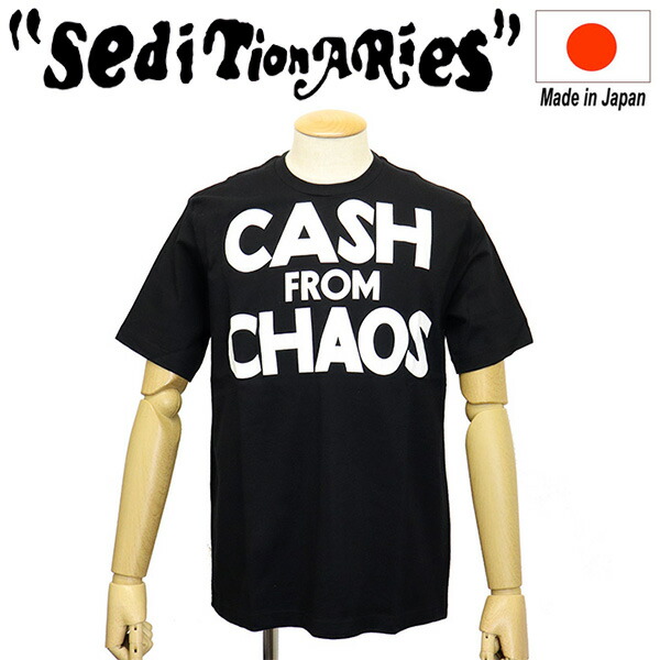 定め事取りまわし店 SEDITIONARIES by 666 (セディショナリーズ) STO0102 CASH FROM CHAOS 第一義的 ティーシャツ 黒いこと