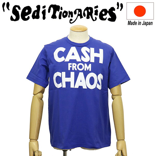 正規取扱店 SEDITIONARIES by 666 (セディショナリーズ) STO0102 CASH FROM CHAOS ベーシック Tシャツ ロイヤルブルー