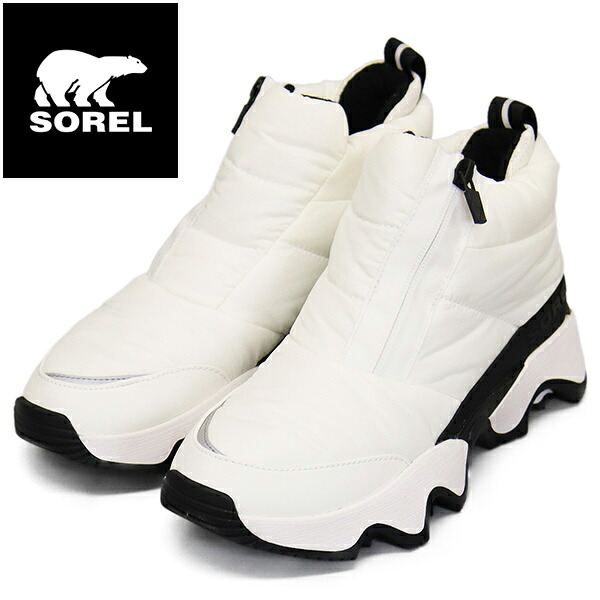 置き目取りまわし店 SOREL (ソレル) WMS NL5044 キネティックインパクト パフィージップウォータープルーフブーツ レディース 125SEA SALT BLACK SRL144