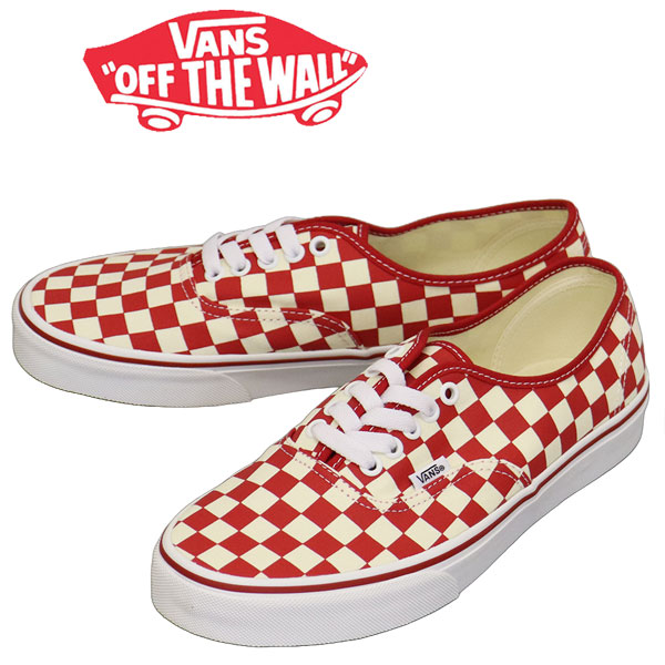 正規取扱店 VANS (ヴァンズ バンズ) VN000EGAR30 Authentic オーセンティック スニーカー Primary Check Racing RedxWhite VN638