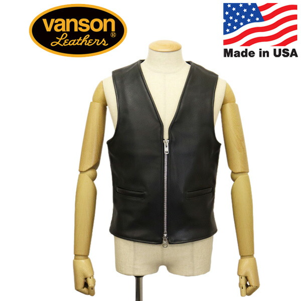 VANSON バンソン レザー ベスト 40 L ブラウン ワッペン 楽天市場】VANSON BONE VEST (VZLB:BLACK)バンソン/レザーベスト