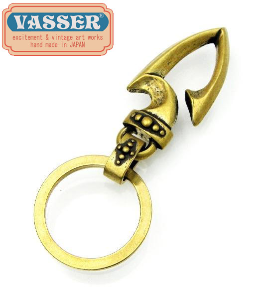 正規取扱店 VASSER（バッサー） Spear Hook Key Chain Antique Brass(スピアーフックキーチェーン アンティークブラス)