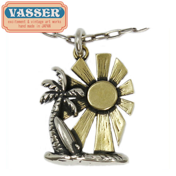 正規取扱店 VASSER(バッサー)Hawaiian Holiday Pendant SilverxBrass(ハワイアンホリデイペンダントシルバーxブラス) w/Chain
