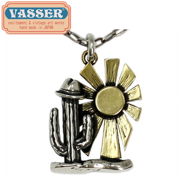 正規取扱店 VASSER(バッサー)Western Dream Pendant SilverxBrass(ウェスタンドリームペンダントシルバーxブラス) w/Chain