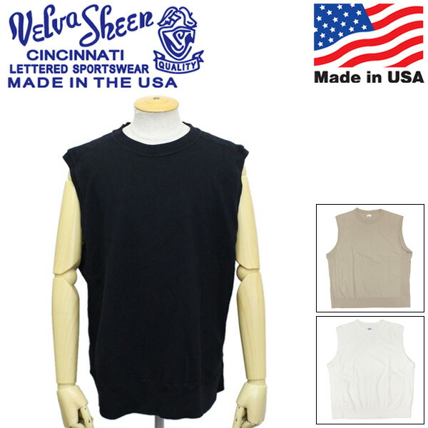 正規取扱店 Velva Sheen (ベルバシーン) 162116 8/1 Jersey Vest ヘビーオンス ジャージー ベスト アメリカ製 VLVS013