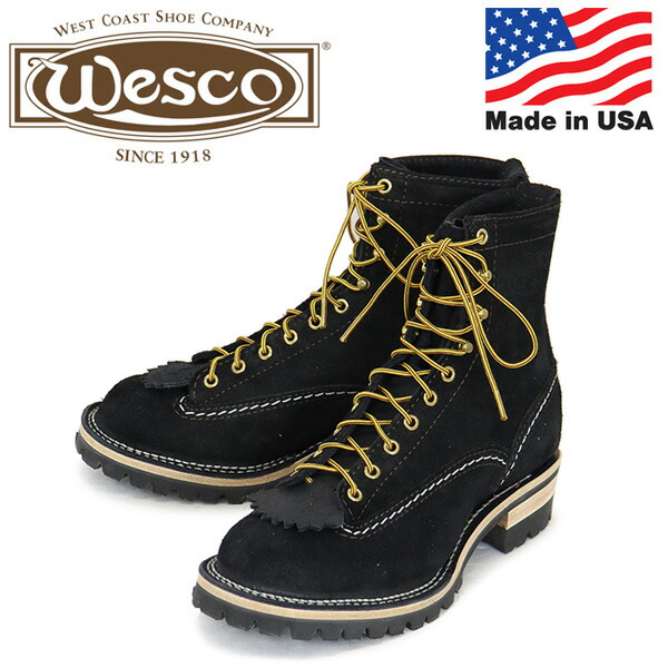 正規取扱店 WESCO (ウエスコ) BK108100 Jobmaster LTT ジョブマスター レザーブーツ Black Rough Out JM66