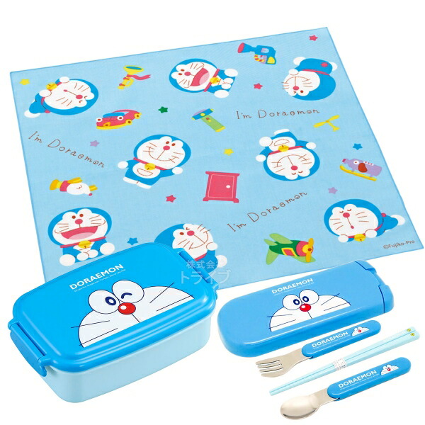 ドラえもん　お弁当箱　おはしセット 楽天市場】ドラえもん 角型お弁当箱 500ml 箸＆箸箱 ランチクロス