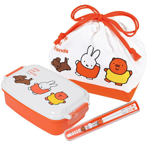 楽天市場】ミッフィー 角型お弁当箱 仕切り付 500ml トリオ 巾着セット