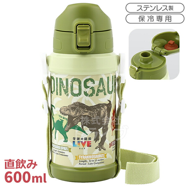 ダイナソー アイランド 恐竜 ダイレクトステンレスボトル キッズ 600ml SBR-600D 144455 学研の図鑑LIVE画像