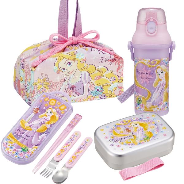 塔の上のラプンツェル 25 お買得4点セット アルミお弁当箱 370ml トリオ 巾着 プラ水筒画像