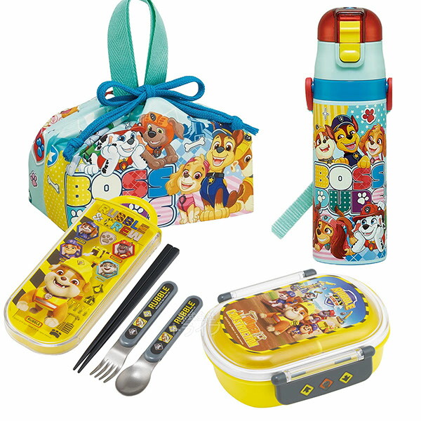 【4月下旬入荷予定】パウパトロール ラブル＆クルー お買得４点セット お弁当箱 中子付 360ml トリオ 巾着 水筒