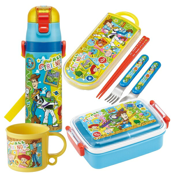 【4月下旬入荷予定】トイストーリー 26 お買得４点セット 角型お弁当箱 450ml トリオ コップ 水筒