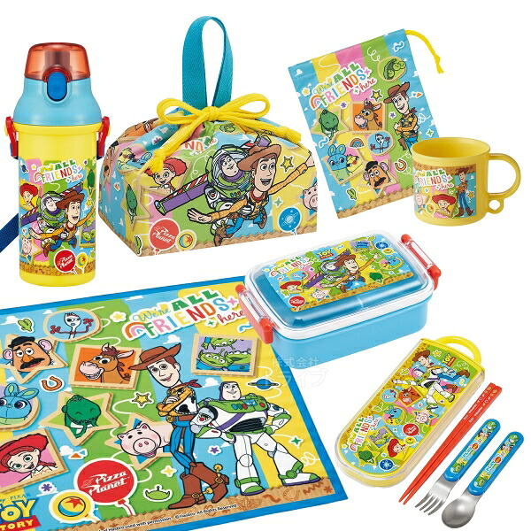 【4月下旬入荷予定】トイストーリー 26 お買得７点セット お弁当箱 角型 450ml トリオ コップ コップ袋 プラ水筒 巾着 ランチクロス
