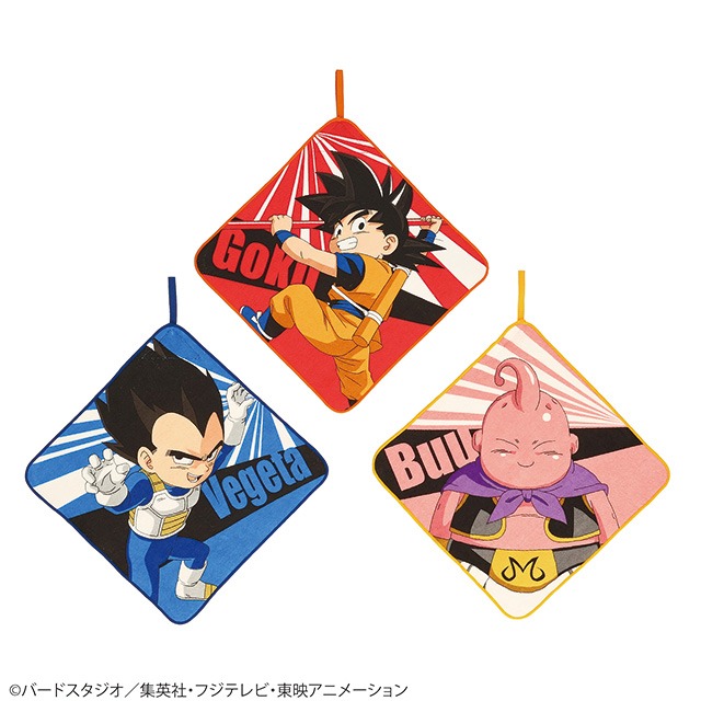 ループ付きハンドタオル 3絵柄組 ドラゴンボール DAIMA ストロングボーイ ネコポス対応品 431841画像