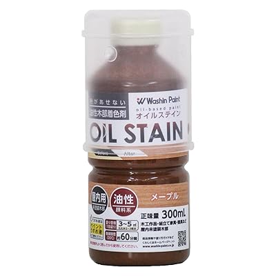 油性オイルステイン むら無く着色・木目鮮明 メープル 300ml