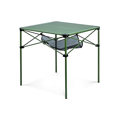 【（アィクライム）】キャンプロールテーブル アルミロールテーブル ★兼ね合い 耐荷重80kg ★天 Green（グリーン）