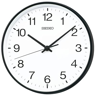 セイコークロック( Clock) 掛け時計 電波 アナログ 金属枠 黒 直径270×48mm KX268K