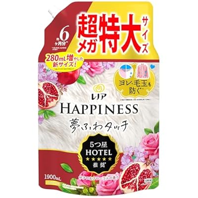ハピネス 夢ふわ触れ合う 延性のある剤 ざくろ＆フローラル 詰め替え 1,900mL [大電気容量]