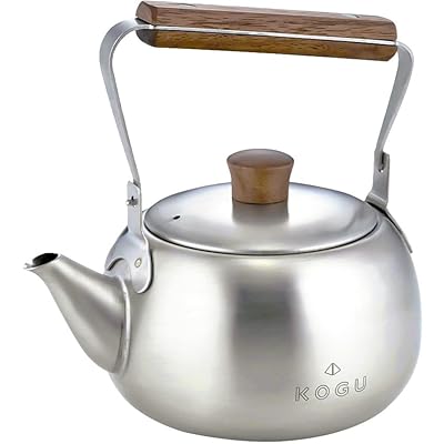KOGU 茶考具 急須 木柄 【日本製】 ステンレス 割れない 軽量 2~3杯用 茶こし付き コンパクト