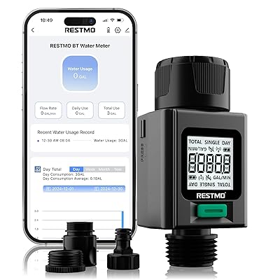 スマート水流量計、180°アダプティブガーデンホースタップメーター、屋外ガーデンホース散