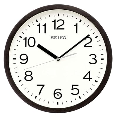 セイコークロック 掛時計 自然的 電磁波 アナログ 黒板目 差しわたし30.0×4.7糎 KX249K 02:黒木地