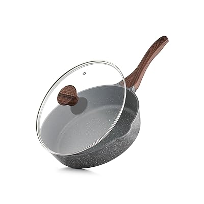 深型フライパン 26cm 蓋付き マーブルコート IH/ガス火対応 炒め鍋 焦げ付きにくい お手入れ簡