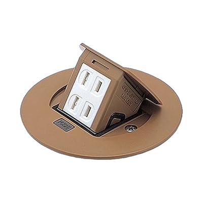 住み処用F型アップコン丸型 2コ口 オーク材 2P 15A 125V DU1100DK