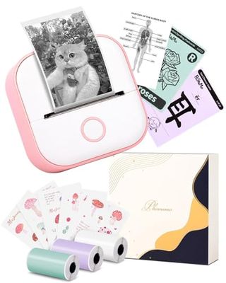 Memoking T02 モバイルプリンター ミニプリンター サーマルプリンター 手帳プリンター 勉強用 プリンター 203dpi スマホ専用 モノクロ 感熱式 フォトプリンター 充電でき ギフト プレゼント葉書 写真 メモ 手帳 リスト 予定表 53mm幅 カラーロール紙３個付 ピンク 6,951円