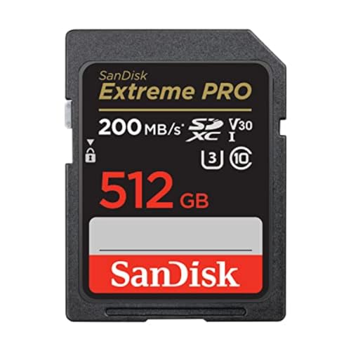 SanDisk (サンディスク) 512GB Extreme PRO SDXC UHS-I 記憶装置歌留多 - C10、U3、V30、4K UHD、SD歌留多- SDSDXXD-512G-GN4IN