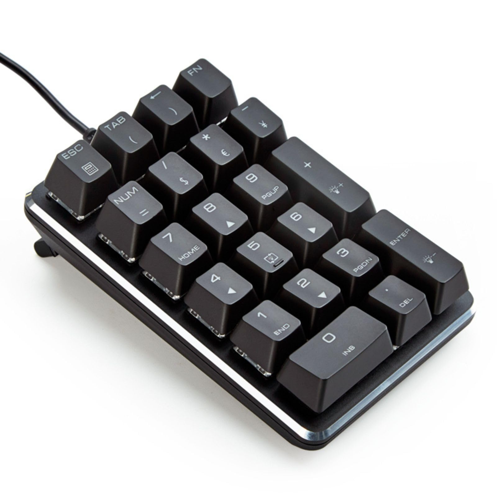 テンキーボード メカニカル式テンキーパッド 21キーテンキーパッド 5000万回高耐久 USB接続 ブラック Windows Mac 対応 (青軸) 4,132円