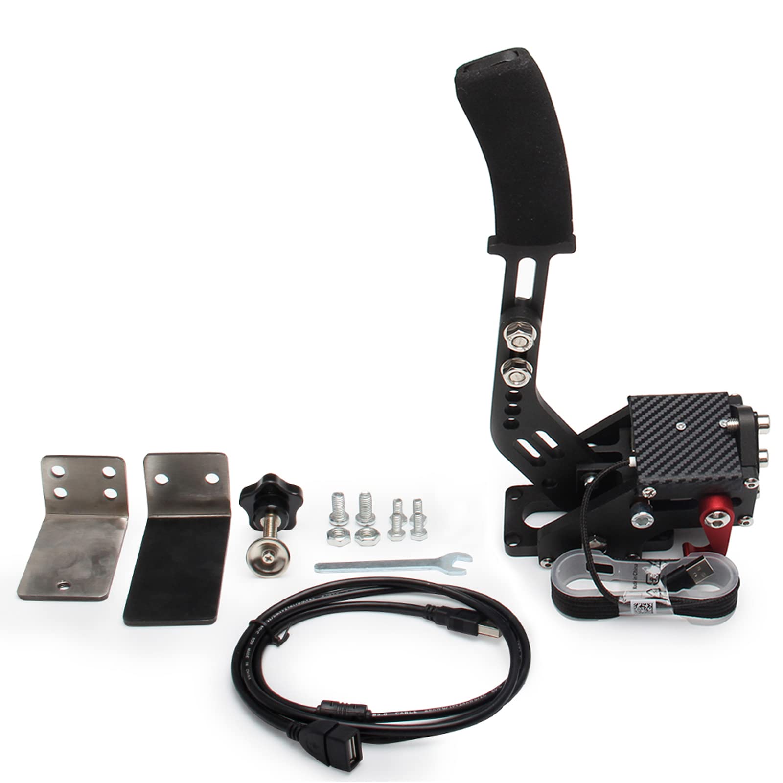 VEHSUN サイドブレーキ PC ハンドブレーキ USB ロジクール G25 G27 G29 T300 T500 G923 G920 WRC9に対応 64ビット シミュレーション レーシングゲーム用 アルミ製 クランプ付き ブラック｜THRSparkle