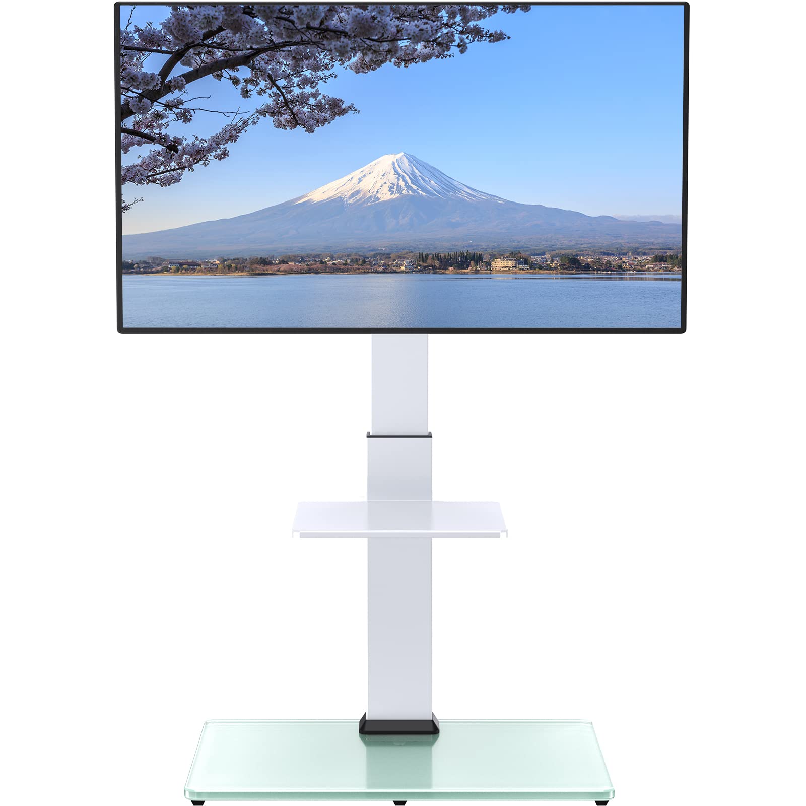 Perlegear テレビスタンド 壁寄せ ハイタイプ テレビ台 tvスタンド 32~75インチ対応 VESA/横200~600mm/縦100~400mm 耐荷重40kg 高さ調節可能 左右35°首振り可能 家用/学校/ビジネス展示用/病院業務用 ホワイト PGFS02W|THRSparkle