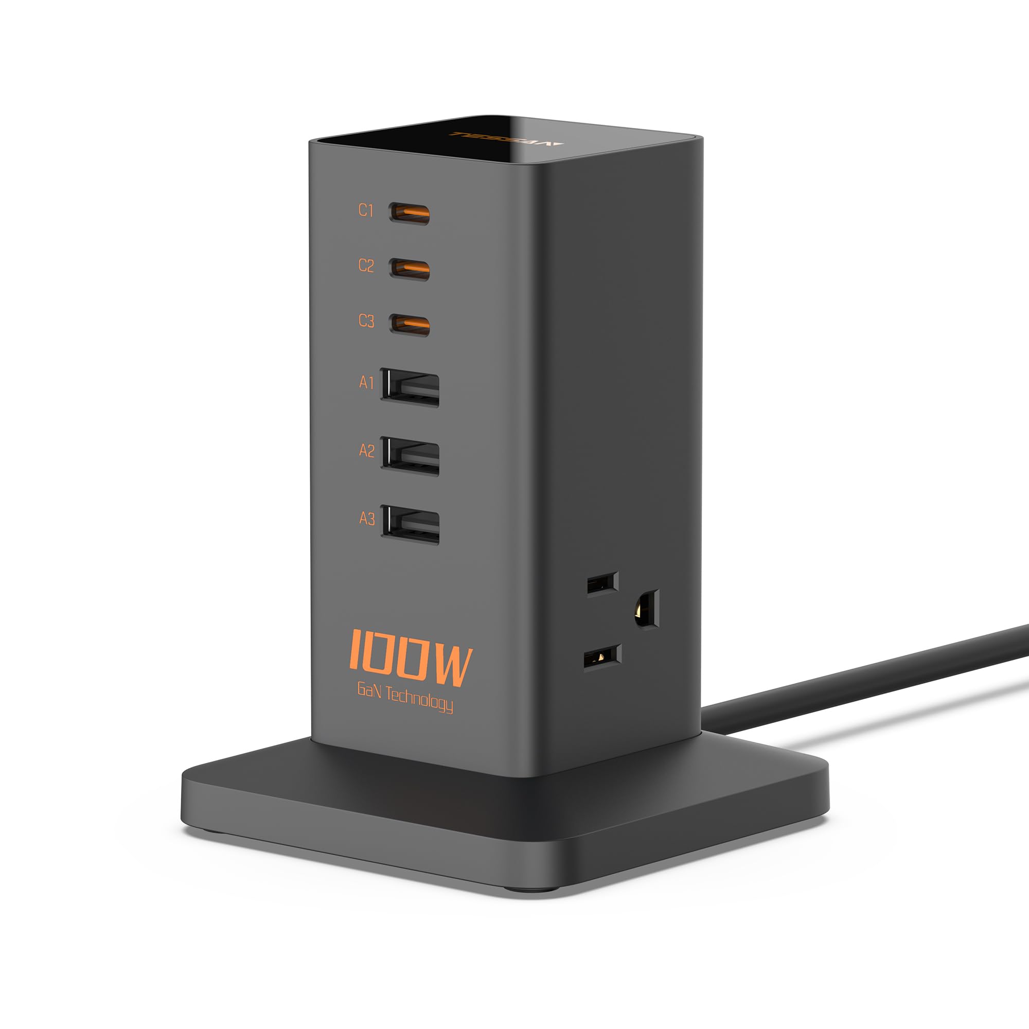 usb申し受ける器 type-c 100W PD スマホ手っとり早い申し受ける器 usb 差し込み ワット数水道栓 楼観 usb c付き添い人 申し受けるアダプタ 6界面3AC差込口 GaNやとい入れる MacBook iPhone Galaxy Android など設備相応う