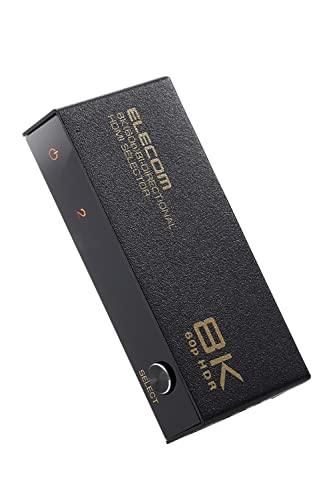 NAエレコム(ELECOM) HDMIうつり変わり器 8K60サイクル/4K120サイクル相応う 双方向 【なおなお書き5/なおなお書き4/なおなお書き3/Switch/FireTVStick相応う】 2インプット1最終生産物 自動小銃/手動うつり変わり金属元素筐体 黒いこと DH-SW8KBD21BK