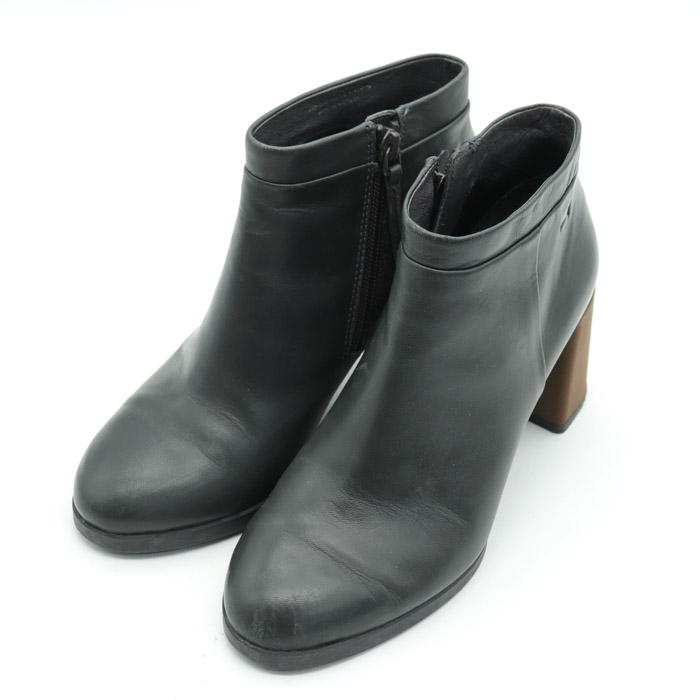 【楽天市場】カンペール ショートブーツ レザー サイドジップ ブロックヒール ブランド シューズ 靴 レディース 37サイズ ブラック