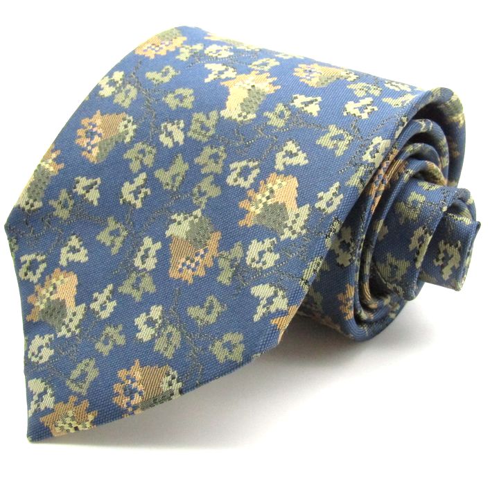 【美品】Yves Saint Laurent ネクタイ パターン柄 イエロー系 Yves Saint Laurent メンズネクタイ（色：イエロー系