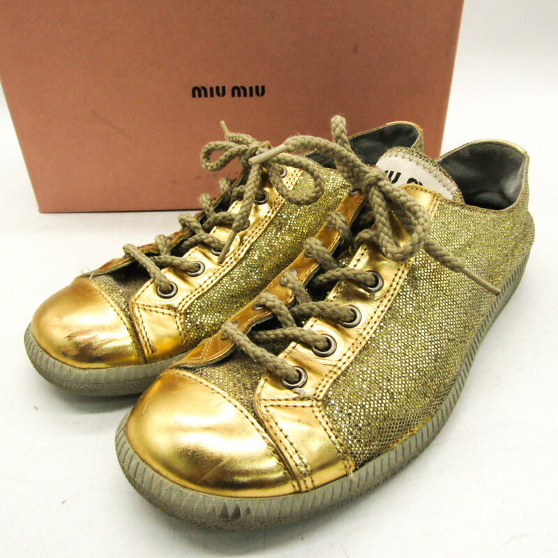 楽天市場】MIUMIU ミュウミュウ 5E8557 ビジュー付 スニーカー 35