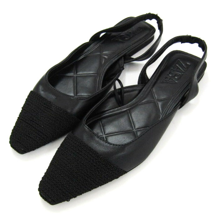 【新品・未使用】ZARA フェイクパール バックストラップミュール 39 新品・未使用】ZARA フェイクパール バックストラップミュール 39