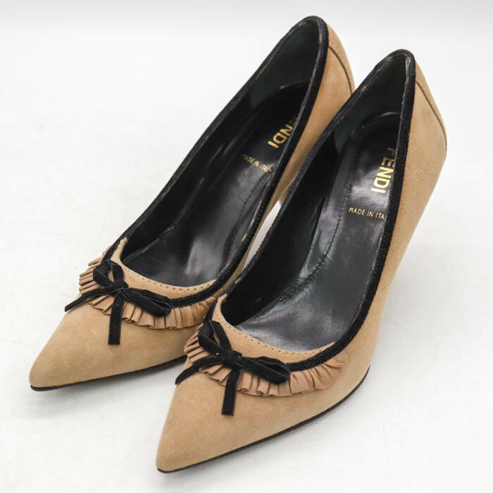 フェンディ パンプス 本革 なめし革 ブランド名 シューズ 靴 イタリア製 レディース 35.5大きさ ベージュ FENDI 【中古】