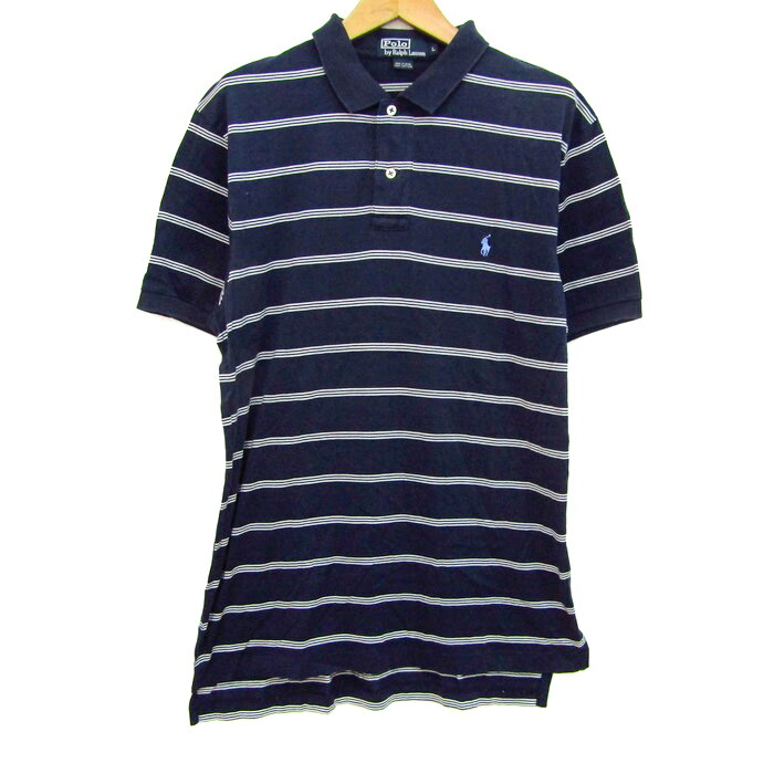 レア【古着】ポロバイラルフローレン ボーダーポロシャツ ブルー メンズ4XL 古着通販】90年代 Polo by Ralph Lauren ポロバイラルフローレン