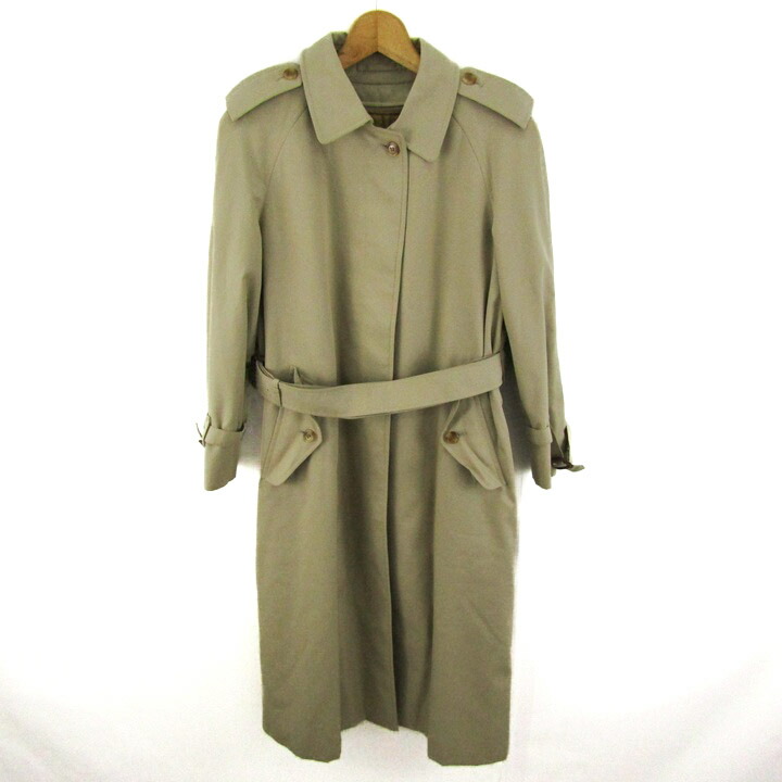 【美品】バーバリー レインコート トレンチコート ブラウン メガチェック 38 バーバリー レディース コート BURBERRY ブランド トレンチ
