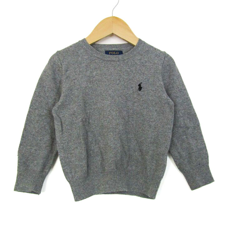 未着用！ネイビーコットンセーター　ロゴは赤　サイズ４Ｔ ラルフローレン 星条旗 コットン ニット セーター 2歳 90cm