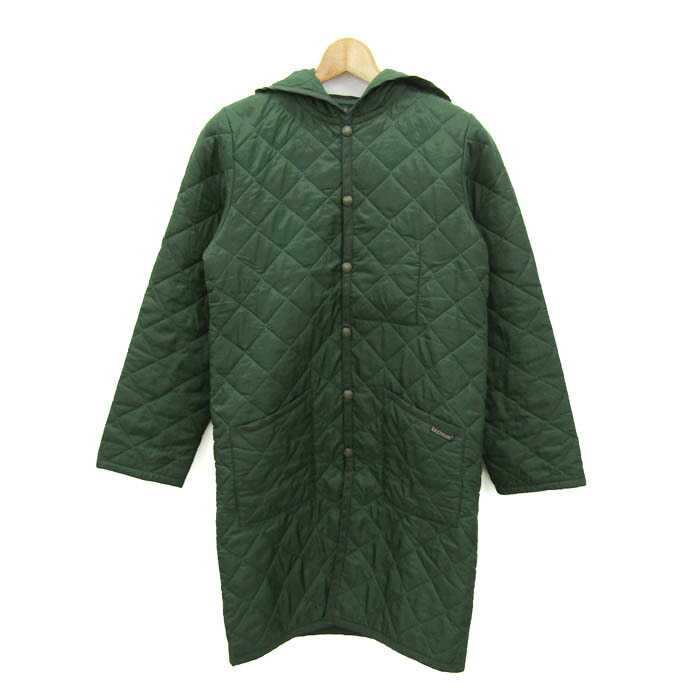 ラベンハム キルティング厚地の外套 フーディ アウター レディース 38大いさ 緑であること LAVENHAM 【中古】 レディースファッション-コート・ジャケット