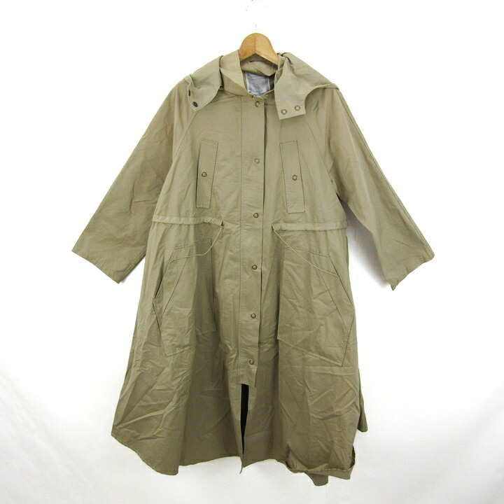 ビアズリー モッズコート アウター ロング厚地の外套 アウター レディース F大きさ ベージュ BEARDSLEY 【中古】