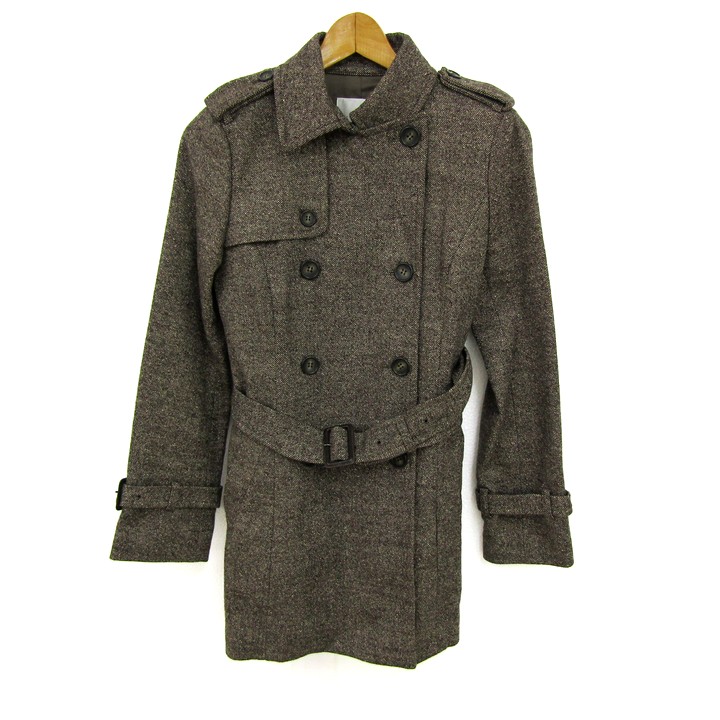 【39％OFF引き換え証離れ離れ中】エムプルミエ 絨毛トレンチコート 絨毛/地絹混 伸ばすこと ブランド名 アウター レディース 36大いさ 赤銅色 M-premier 【中古】 コート・ジャケット-レディースファッション