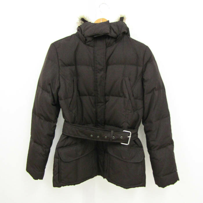 トミーヒルフィガー ダウンジャケット ジャンパー ブランド アウター レディース Mサイズ こげ茶 TOMMY HILFIGER 【中古】｜Thumbs-up