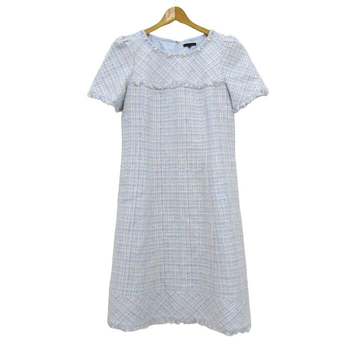 トゥービーシック ツィード衣装 半袖 トップス レディース 42大きさ 青み TO BE CHIC 【中古】