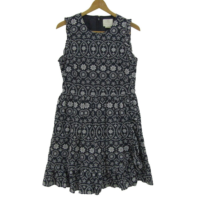 【39％OFFクーポン配布中 7/19 20:00～7/26 01:59】ケイトスペード ワンピース トップス ノースリーブ 刺繍 レース レディース 8サイズ ネイビー Kate Spade 【中古】｜Thumbs-up