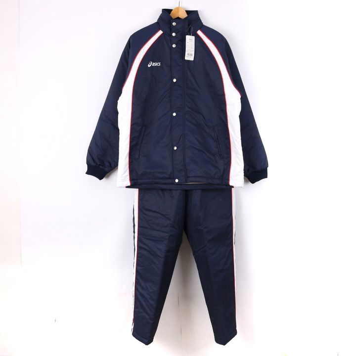 アシックス ジャージ セットアップ 上下セット ウォーマジャケット パンツ 中綿 スポーツ メンズ ネイビー Asics 好評にて期間延長